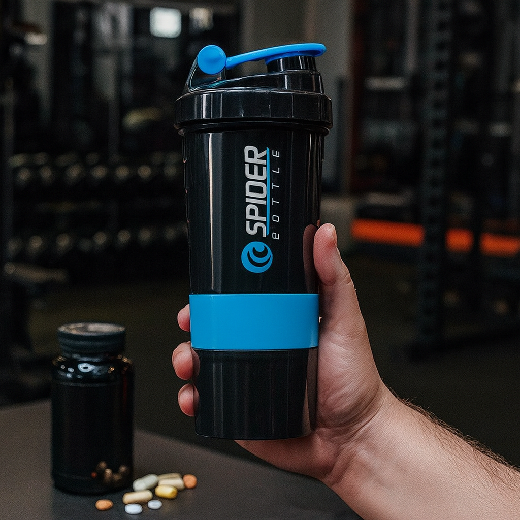 Shaker Spider Bottle – Nutrition, Hydratation, Organisation