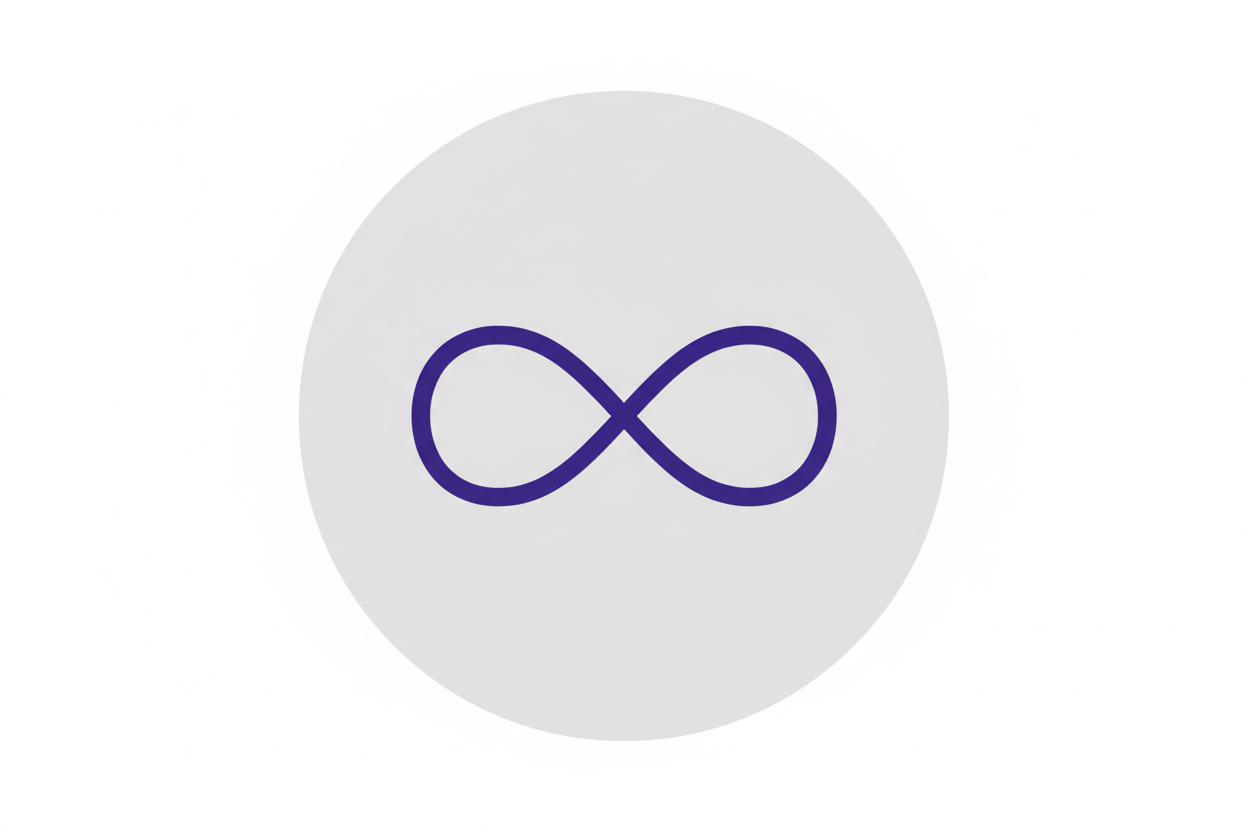 haz lo mismo pero el trazo del infinito mas delgado 